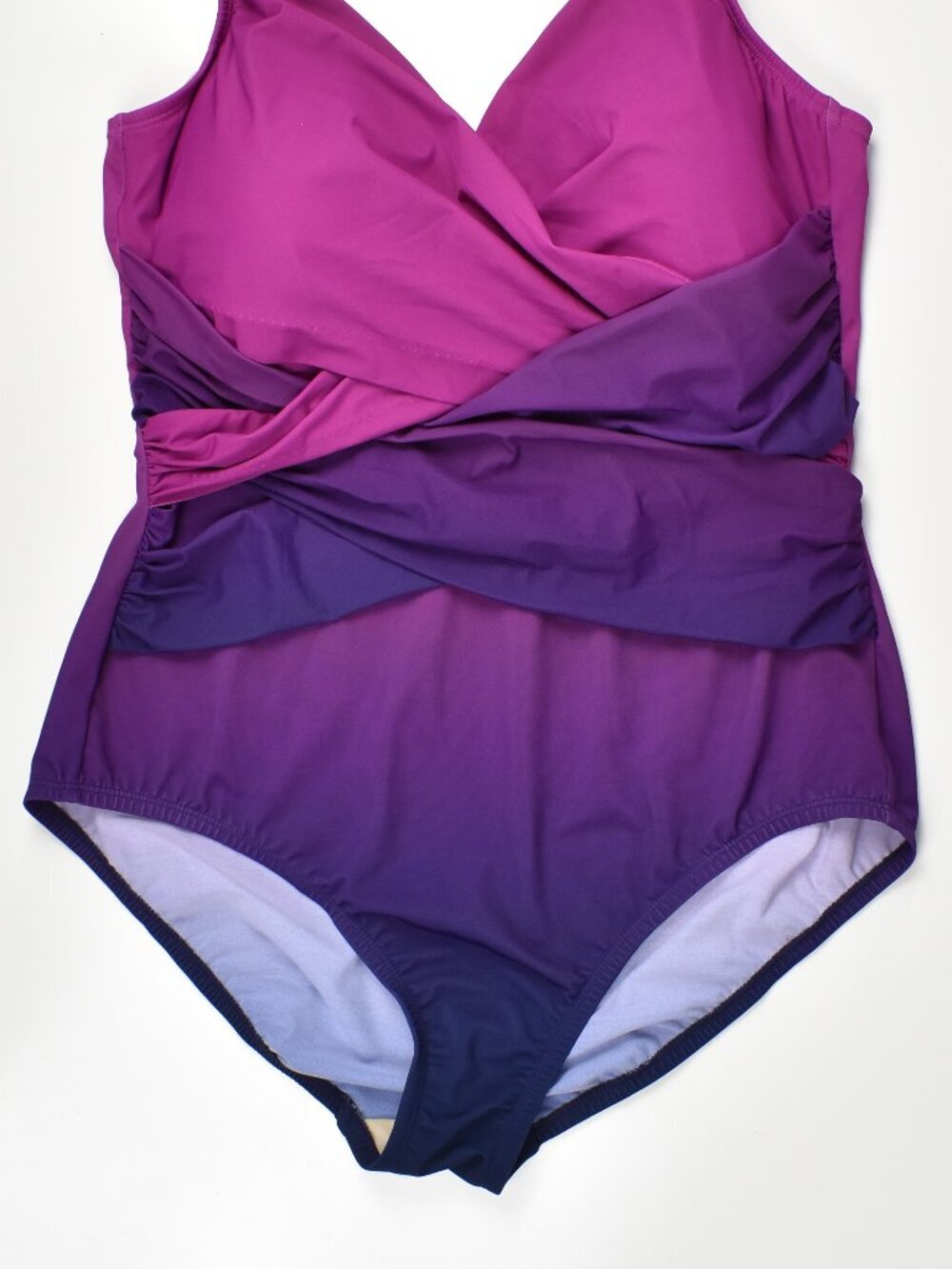 Lands' End SlenderSuit Tummy Control Surplice One-Piece Swimsuit - 14P - Picture 4 of 8